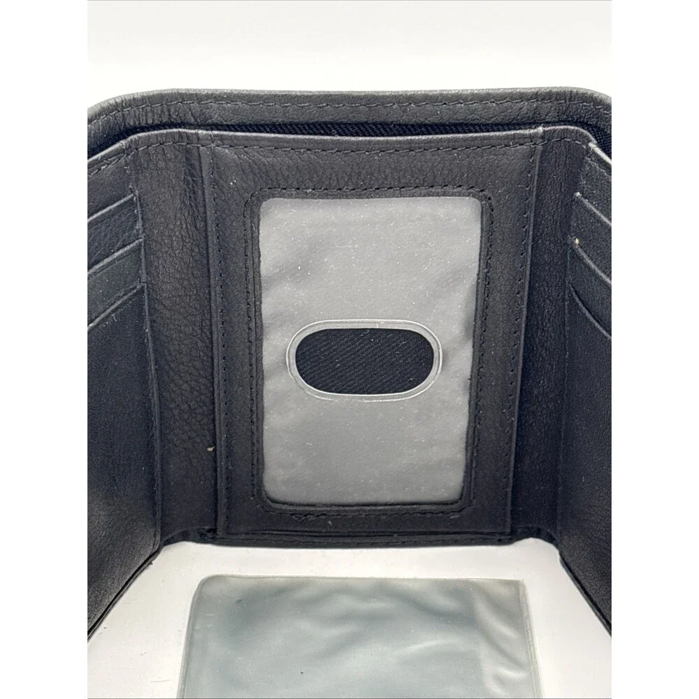Vintage Rolf’s Men’s Black Leather Trifold Wallet Star Of David Original Box EUC